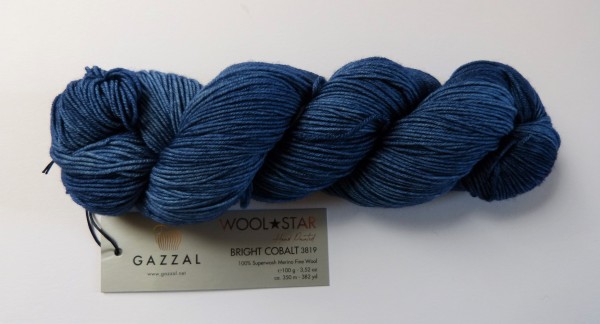 Wool Star Hand Painted Gazzal 100g, Fb. 3819 Bright Cobalt