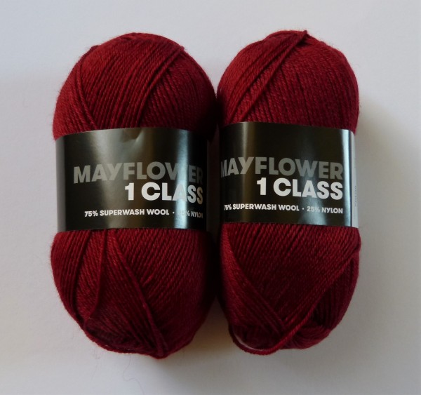 Mayflower Sockenwolle 1 Class uni 50g, Fb. 02 Portwein